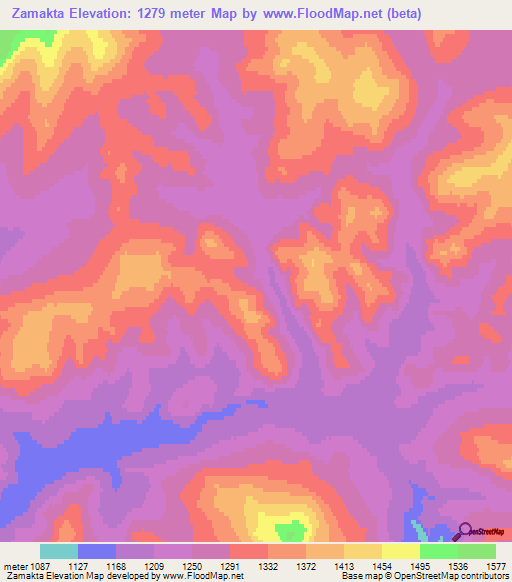 Zamakta,Russia Elevation Map