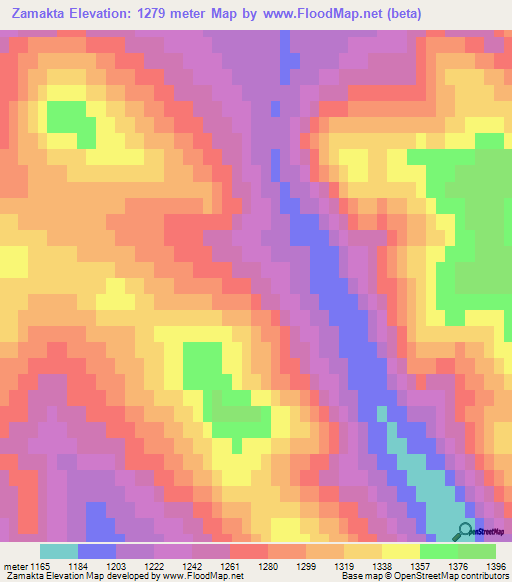 Zamakta,Russia Elevation Map