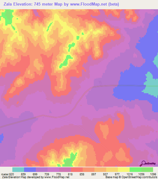 Zala,Russia Elevation Map