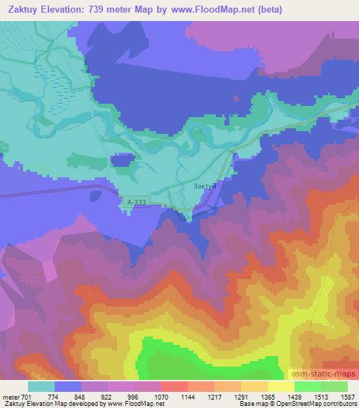 Zaktuy,Russia Elevation Map