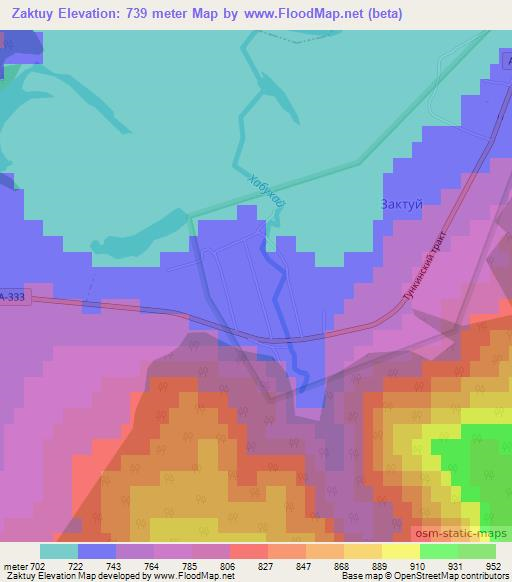 Zaktuy,Russia Elevation Map