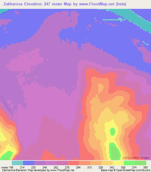 Zakharova,Russia Elevation Map