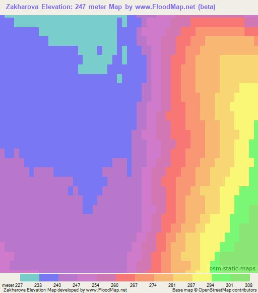 Zakharova,Russia Elevation Map