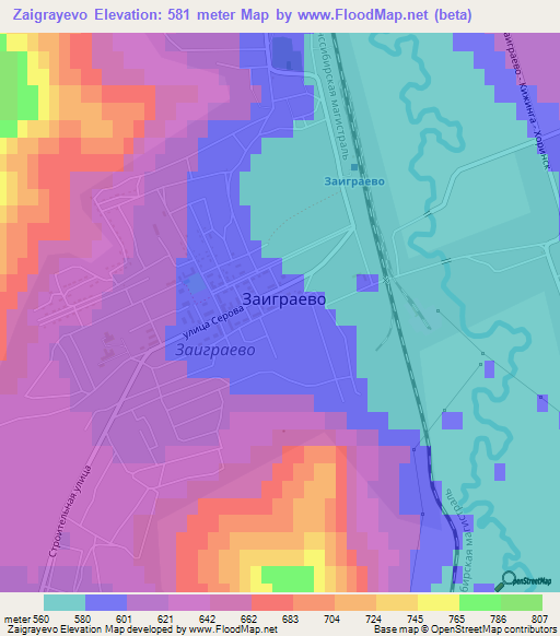 Zaigrayevo,Russia Elevation Map