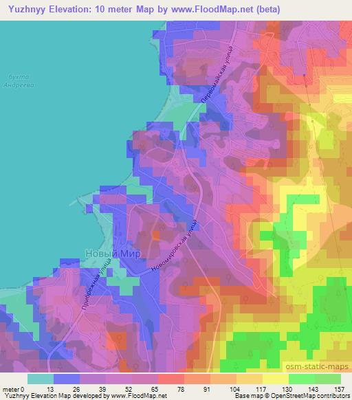 Yuzhnyy,Russia Elevation Map