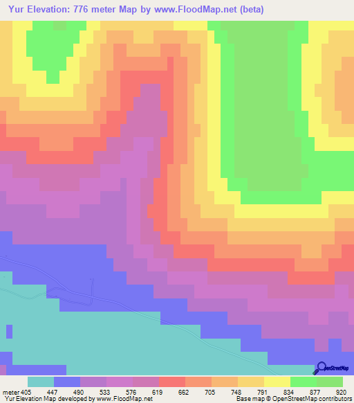 Yur,Russia Elevation Map