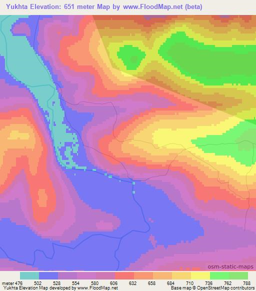 Yukhta,Russia Elevation Map