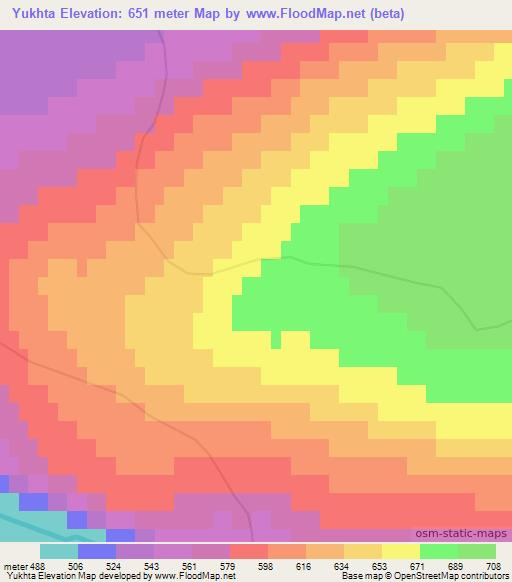 Yukhta,Russia Elevation Map