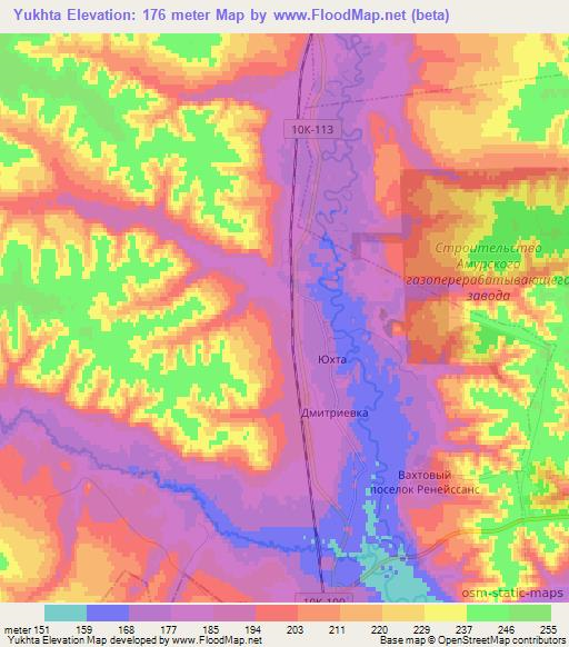 Yukhta,Russia Elevation Map