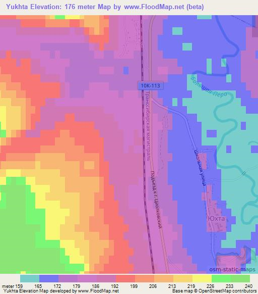 Yukhta,Russia Elevation Map