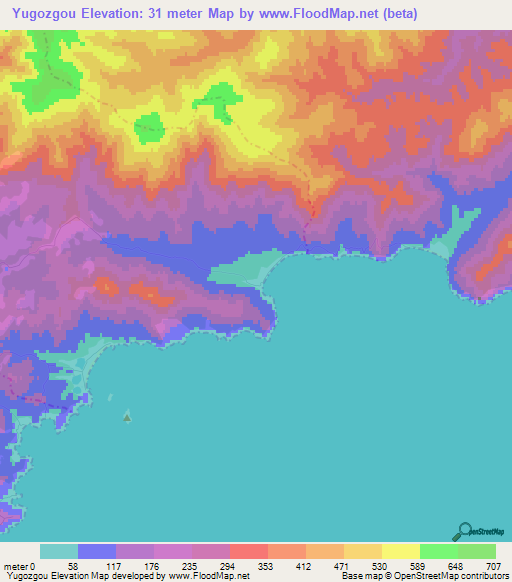 Yugozgou,Russia Elevation Map