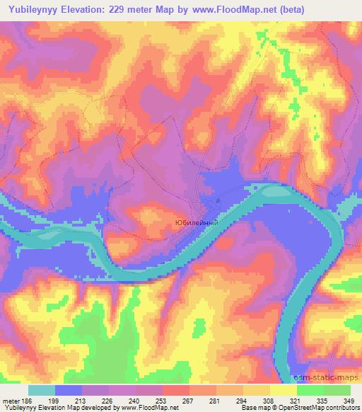 Yubileynyy,Russia Elevation Map