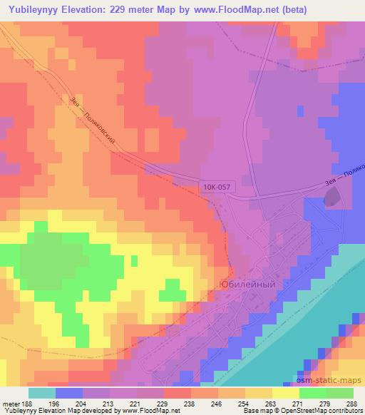 Yubileynyy,Russia Elevation Map