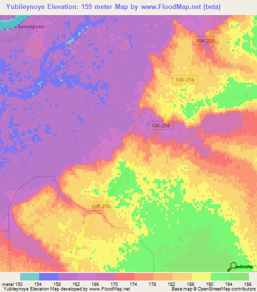 Yubileynoye,Russia Elevation Map