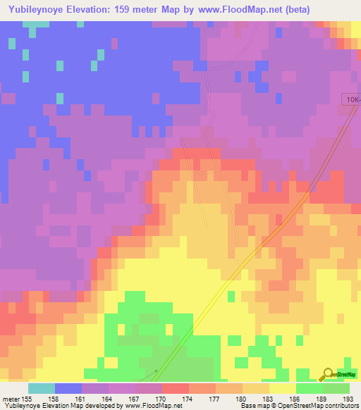 Yubileynoye,Russia Elevation Map