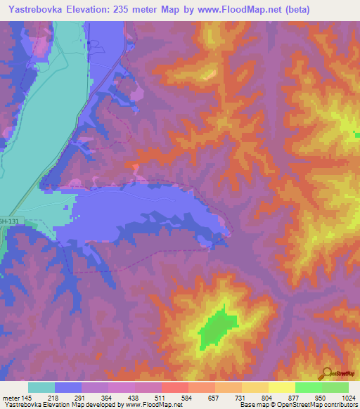 Yastrebovka,Russia Elevation Map