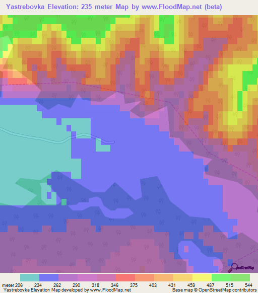 Yastrebovka,Russia Elevation Map