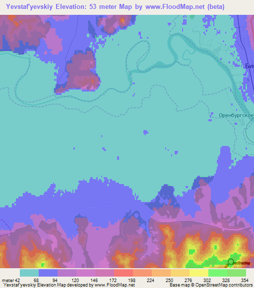 Yevstaf'yevskiy,Russia Elevation Map