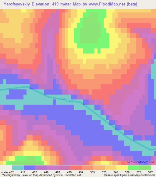 Yerofeyevskiy,Russia Elevation Map