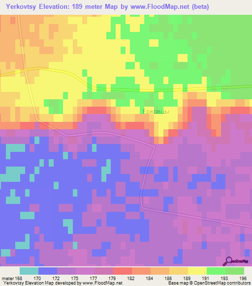 Yerkovtsy,Russia Elevation Map