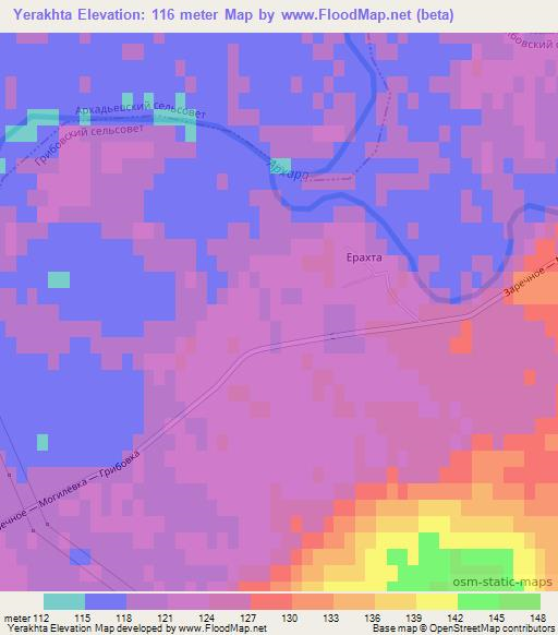 Yerakhta,Russia Elevation Map