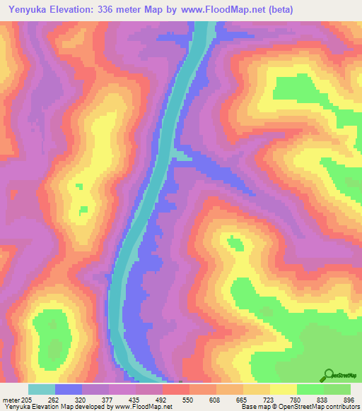 Yenyuka,Russia Elevation Map