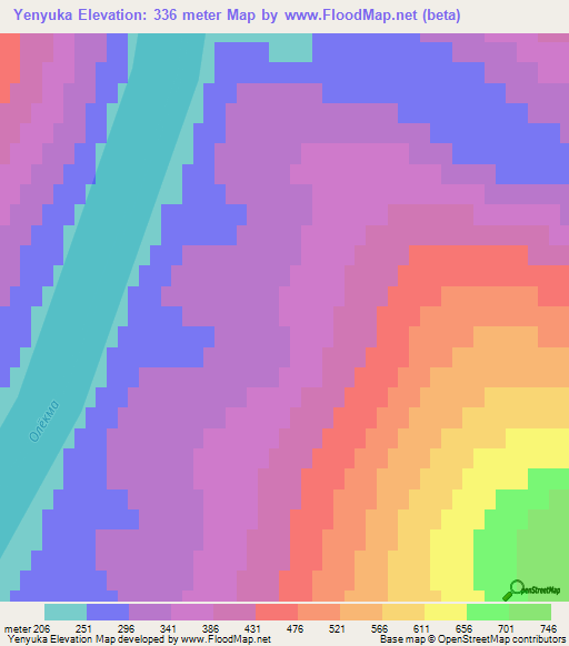 Yenyuka,Russia Elevation Map