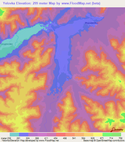 Yelovka,Russia Elevation Map