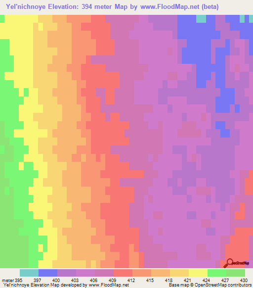 Yel'nichnoye,Russia Elevation Map