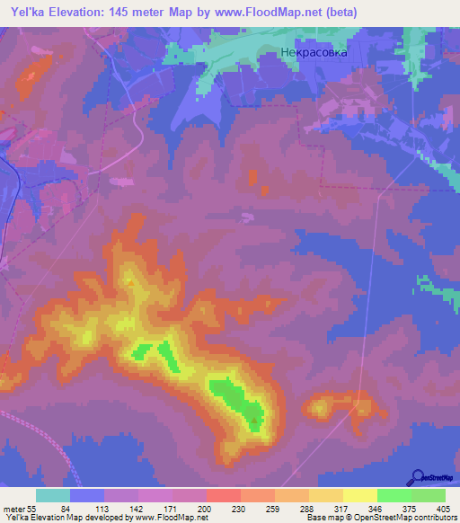 Yel'ka,Russia Elevation Map