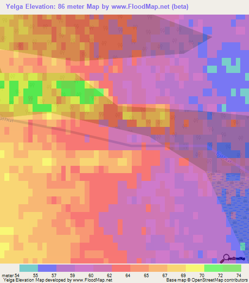 Yelga,Russia Elevation Map