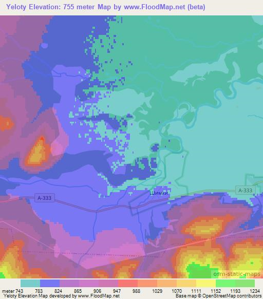 Yeloty,Russia Elevation Map