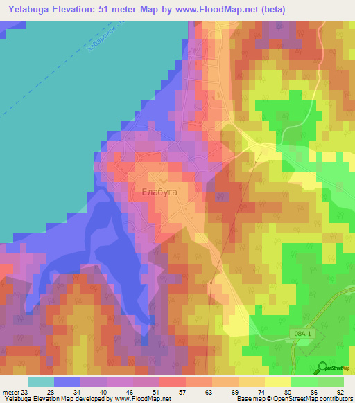 Yelabuga,Russia Elevation Map