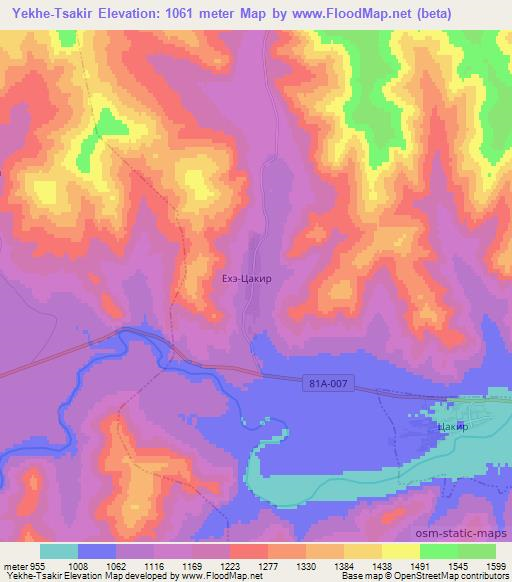 Yekhe-Tsakir,Russia Elevation Map