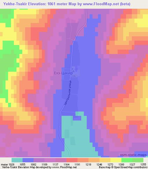 Yekhe-Tsakir,Russia Elevation Map