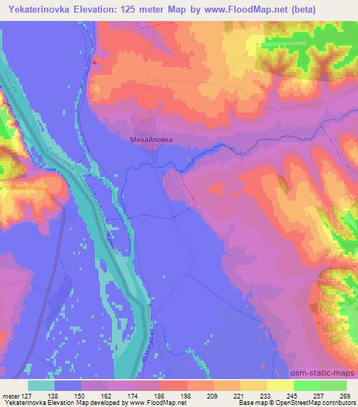 Yekaterinovka,Russia Elevation Map