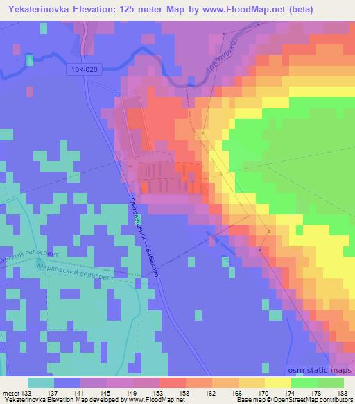 Yekaterinovka,Russia Elevation Map