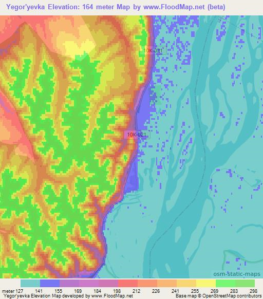 Yegor'yevka,Russia Elevation Map