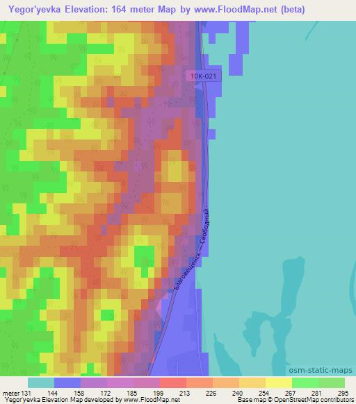 Yegor'yevka,Russia Elevation Map
