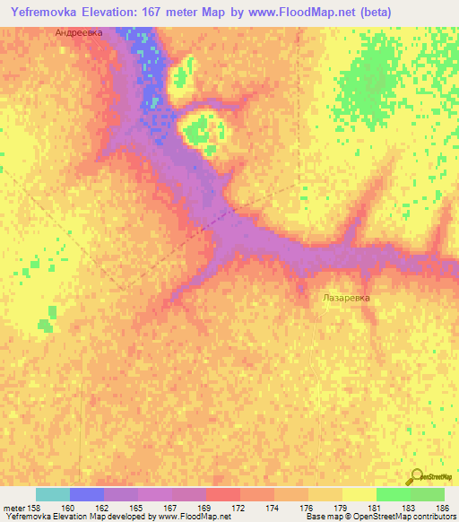 Yefremovka,Russia Elevation Map