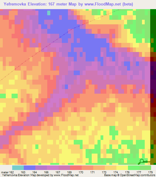 Yefremovka,Russia Elevation Map