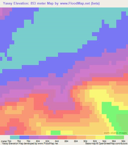 Yassy,Russia Elevation Map