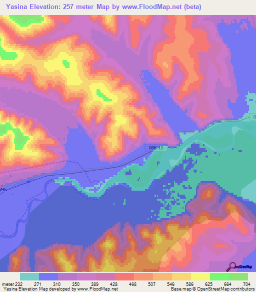 Yasina,Russia Elevation Map