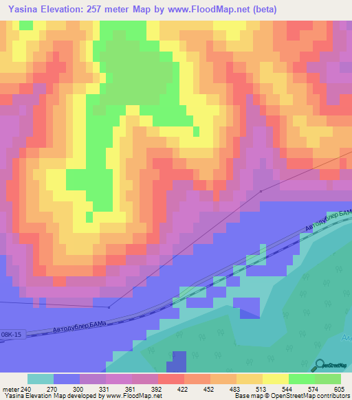 Yasina,Russia Elevation Map