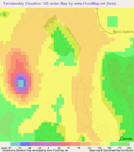 Yaroslavskiy,Russia Elevation Map