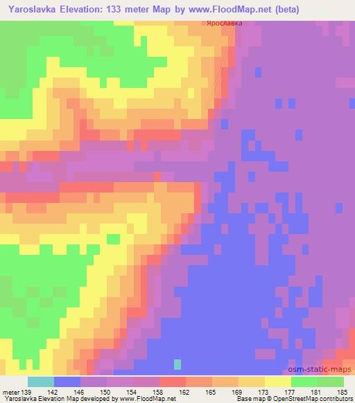 Yaroslavka,Russia Elevation Map