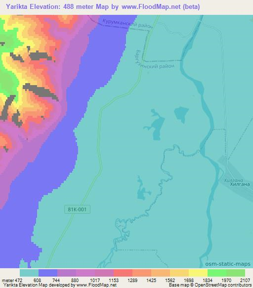 Yarikta,Russia Elevation Map