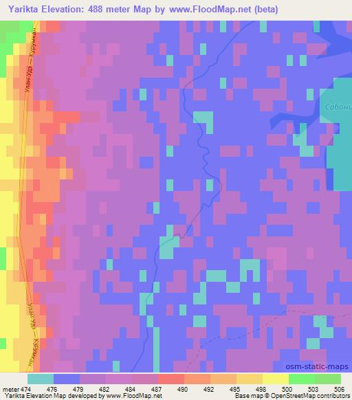 Yarikta,Russia Elevation Map