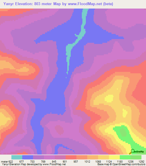 Yanyr,Russia Elevation Map