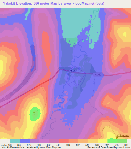 Yakokit,Russia Elevation Map